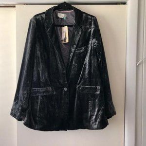Anthropologie Women's Alessia Velvet Blazer 2X